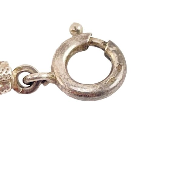 Silver Coin Silver 800 European Art Deco Link Chain Bracelet Textured - Picture 8 of 9